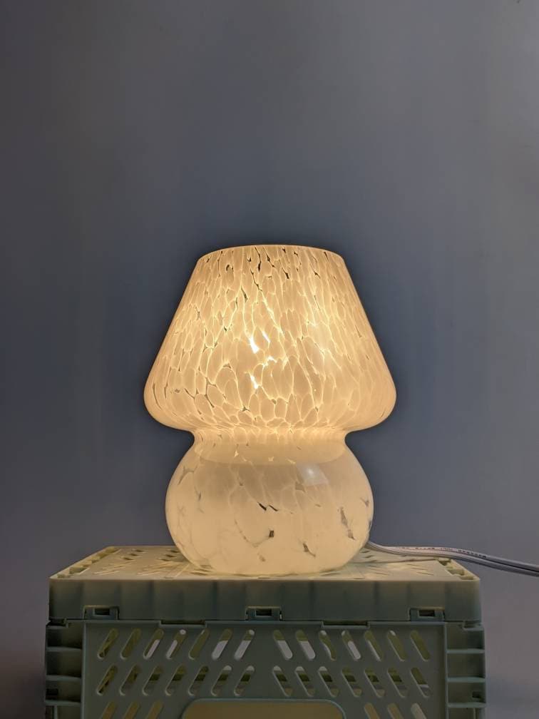 Glass Mushroom Table Lamp Mini Confetti MCM Murano Etsy