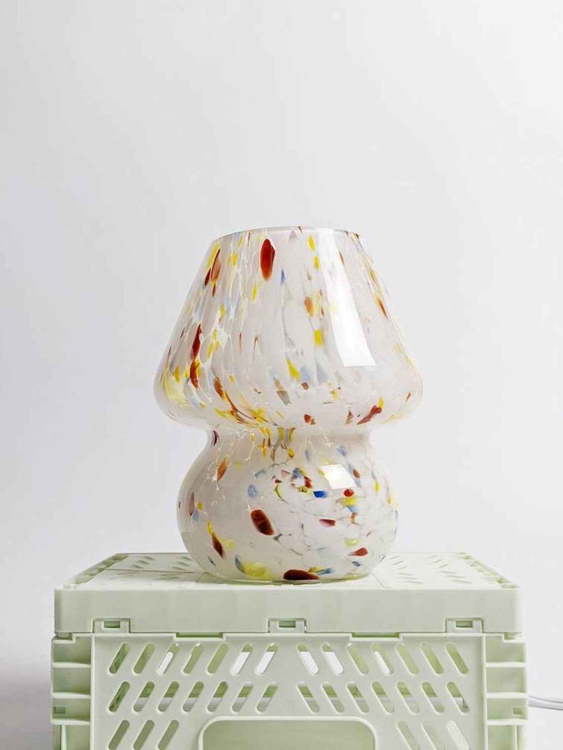 Glass Mushroom Table Lamp Mini Confetti MCM Murano Etsy