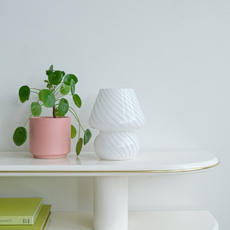 Glass Mushroom Table Lamp Mini Confetti MCM Murano Etsy