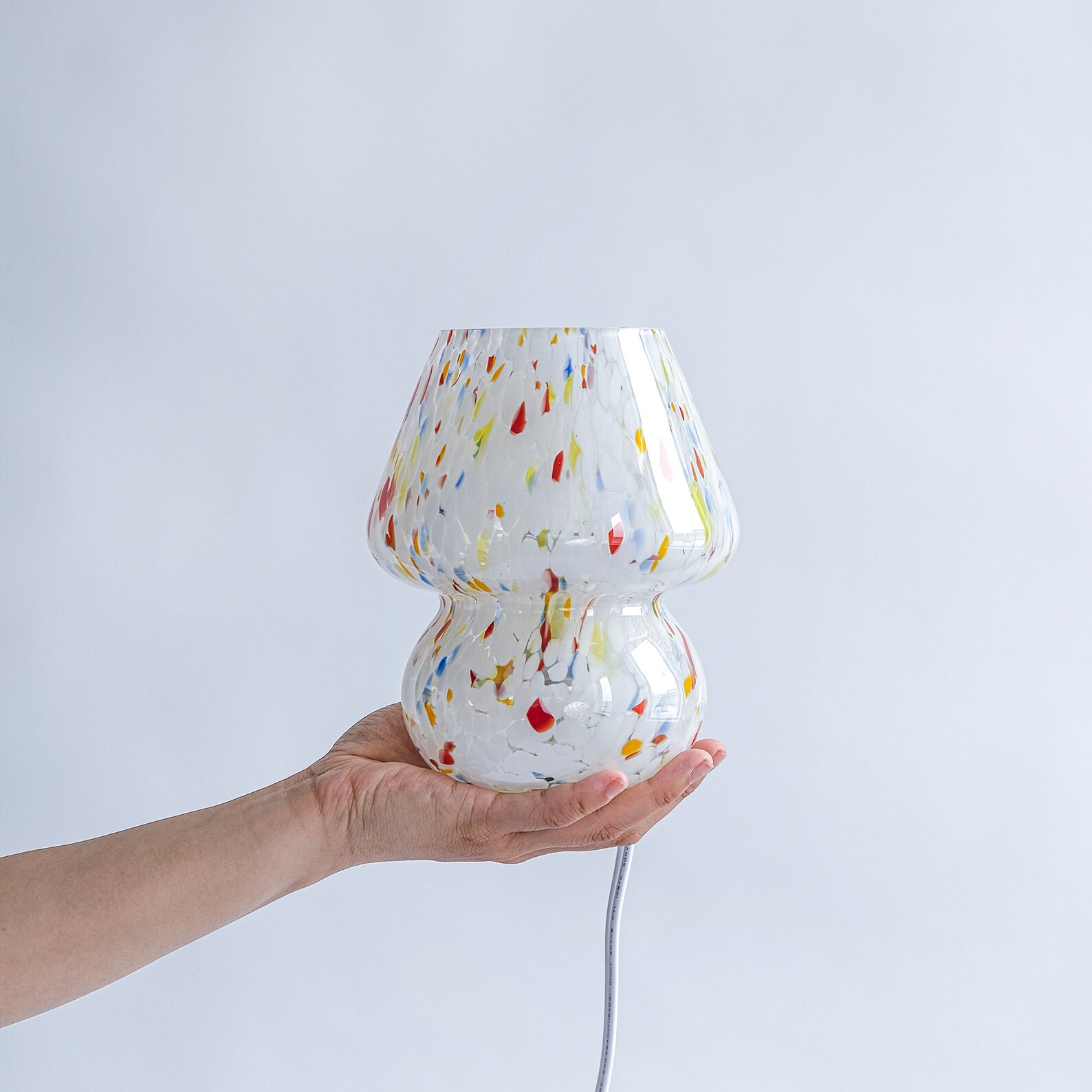 Glass Mushroom Table Lamp Mini Confetti MCM Murano Etsy