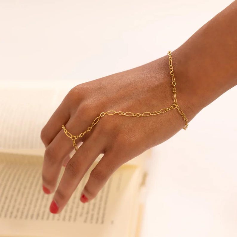 Oval Hand Chain - Etsy