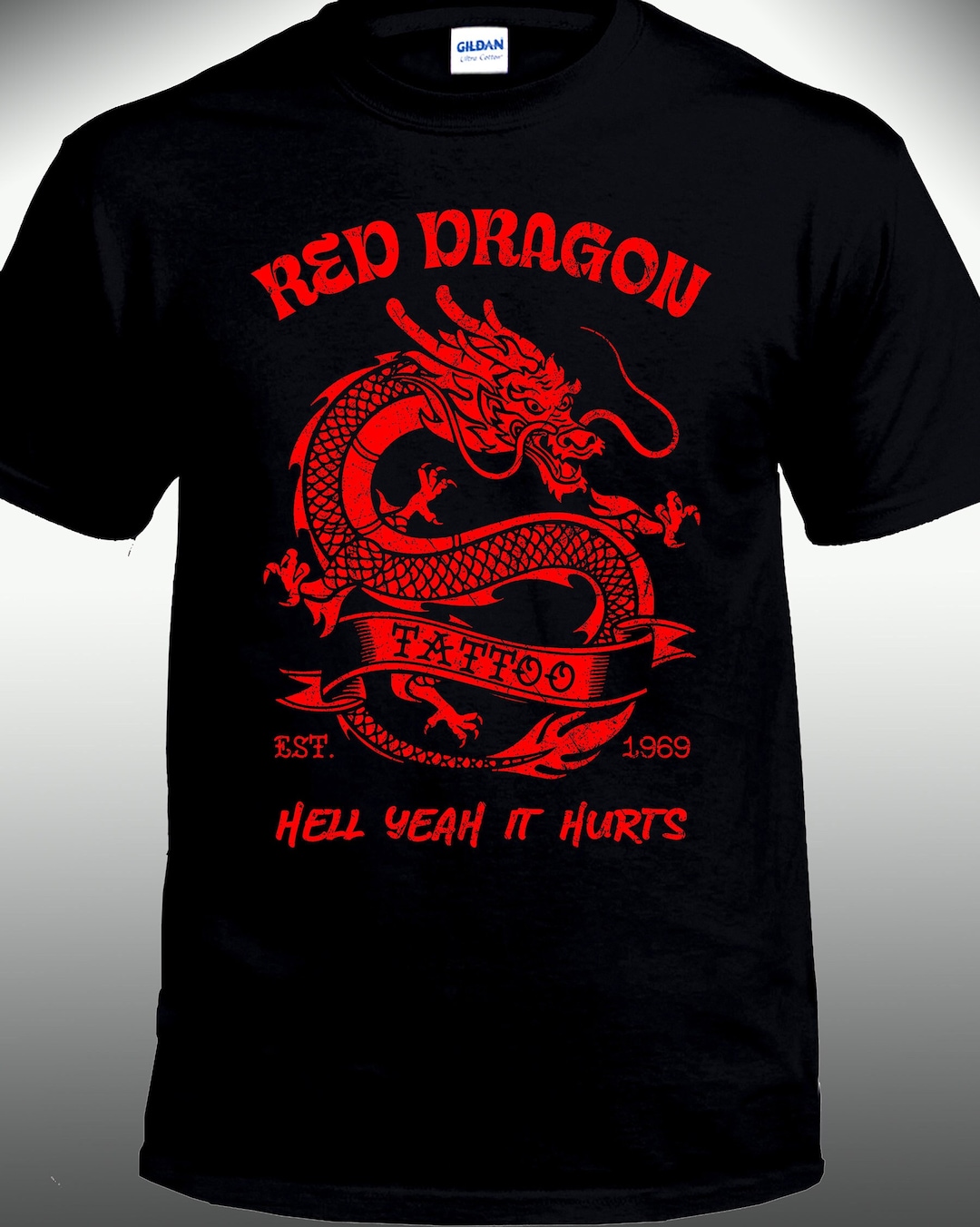 Red Dragon Tattoo Hell Yeah It Hurts T-shirt - Etsy