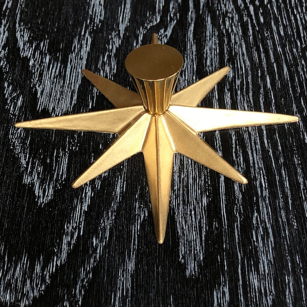 Large Classic STARBURST cast RESIN backplate for cabinet or drawer pull Mid Century in Gold Brass metallic finish, **pull not included**