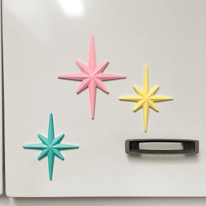 Starburst magnet sets of 3 Mid Century retro atomic