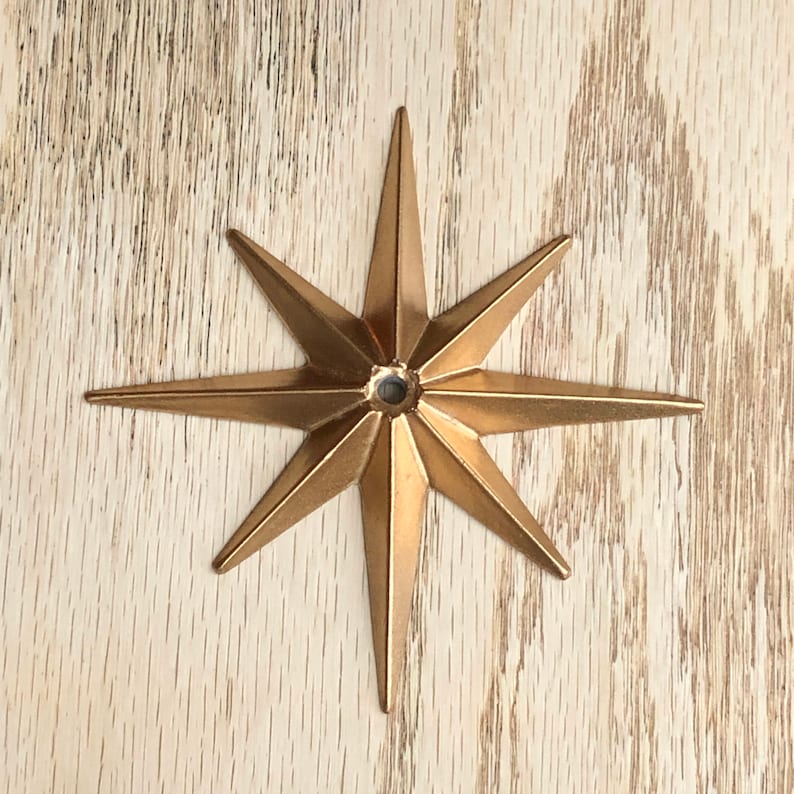 Large Classic STARBURST cast RESIN backplate for cabinet or drawer pull Mid Century in Gold Brass metallic finish, pull not included image 7