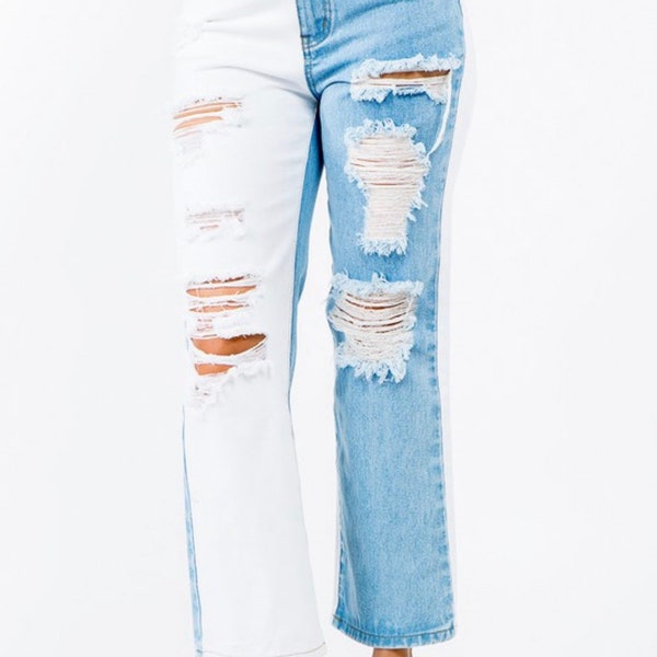 Two tone jeans