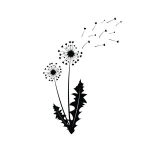 Dandelion SVG From Hearts, Dandelion Flying Seeds SVG Sublimation File, Tumbler Svg, Make a Wish Svg