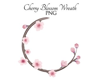 Download Cut File Cherry Blossom Round Frame Spring Wreath With Sakura Flowers Svg Template Floral Clipart Png File Dxf Clip Art Art Collectibles Jewellerymilad Com