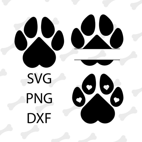 Dog Paws SVG, Pet Paw SVG, Dog Name SVG, Dog Monogram Svg, Pet