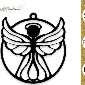 Angel Silhouettes SVG, Papercut Ornament, Christmas Ornaments SVG, Angel SVG for Cricut, Cricut Template, Vinyl Decal Svg, Commercial Use