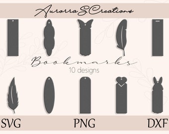 Bookmark SVG Template, 10 Simple Designs Included, Tag SVG, Label SVG ...