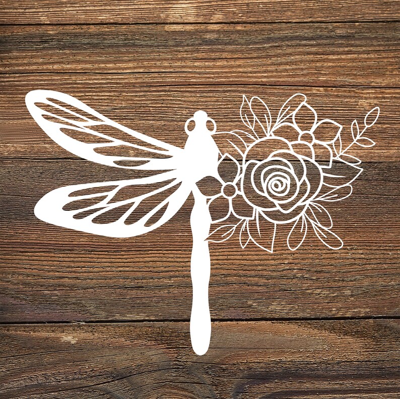 Dragonfly SVG Floral Dragonfly SVG Cricut File Dragonfly Etsy
