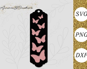 Bookmark SVG Template, Butterfly Bookmark Svg, Tag SVG, Label SVG, Papercut Svg, Bookmark Stencil, Spring Bookmark Png, Book Lover Gift,