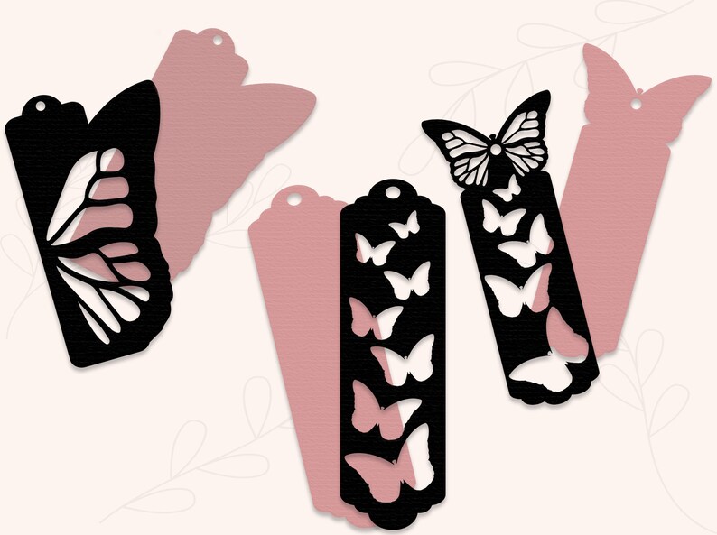 Bookmark SVG Template Set of 3 Bookmarks Butterfly Bookmark Etsy