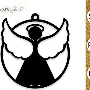 Angel Silhouettes SVG, Papercut Ornament, Christmas Ornaments SVG, Angel SVG for Cricut, Cricut Template, Vinyl Decal Svg, Commercial Use