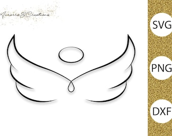 Angel Wings SVG, Angel Wings Outlines SVG, Angel SVG per Cricut, Cricut, Template, Vinyl Decal Svg, Memorial Svg Uso commerciale