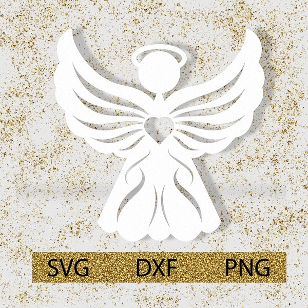 Angel Silhouettes SVG, Papercut Ornament, Christmas Ornaments SVG, Angel SVG for Cricut, Cricut Template, Vinyl Decal Svg, Commercial Use