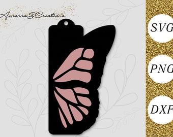Bookmark SVG Template, Butterfly Bookmark Svg, Tag SVG, Label SVG, Papercut Svg, Bookmark Stencil, Spring Bookmark Png, Book Lover Gift,