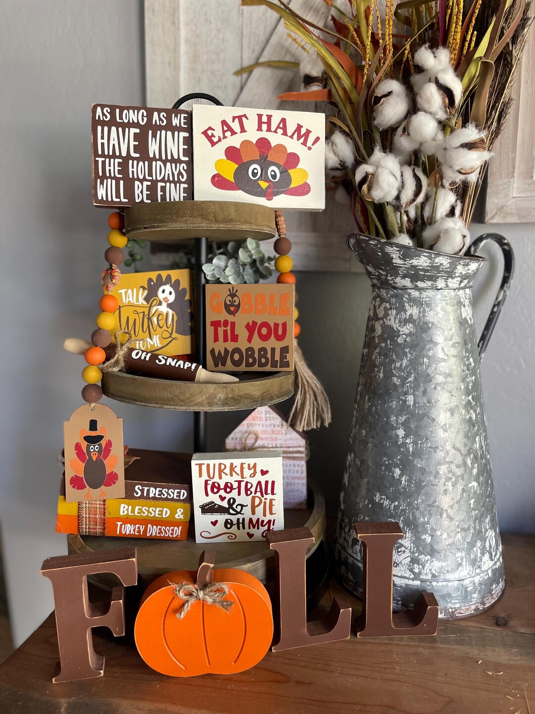 Thanksgiving Turkey Tiered Tray Decor - Etsy