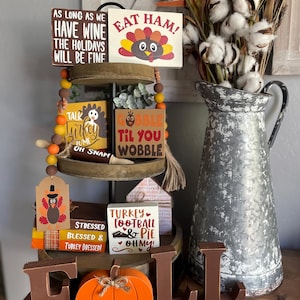 Thanksgiving Turkey Tiered Tray Decor