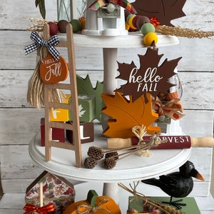 Hello Fall Tiered Tray Decor