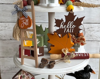 Hello Fall Tiered Tray Decor