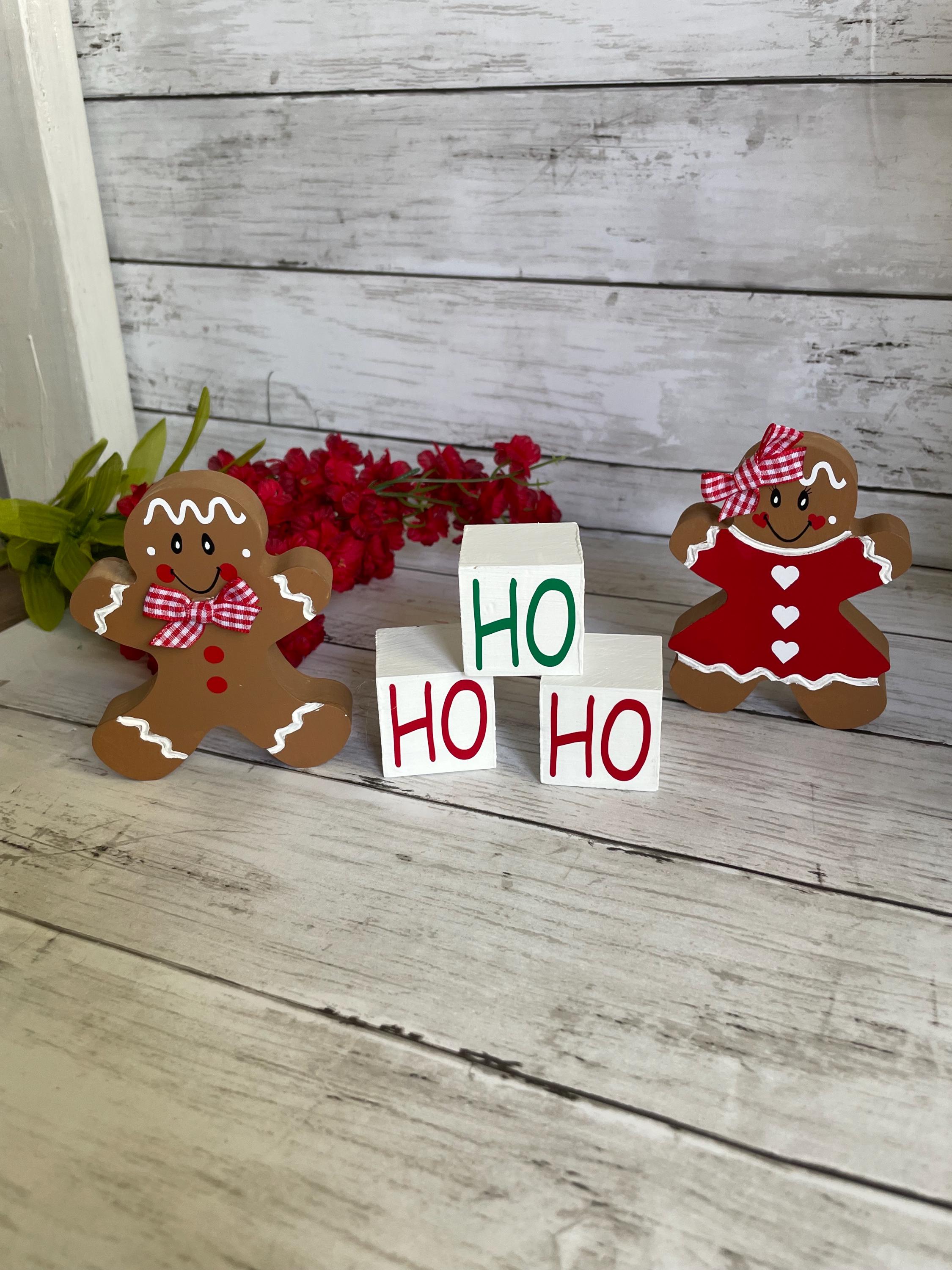 HO HO HO Blocks-Weihnachten-Tiered Tablett Dekor-Winter Dekor