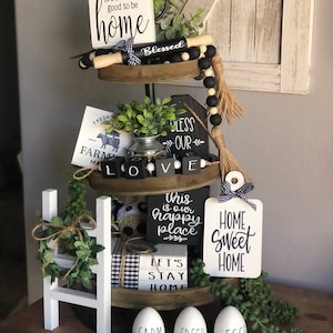 Farmhouse Tiered Tray Decor