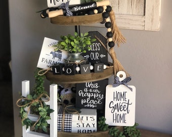 Farmhouse Tiered Tray Decor