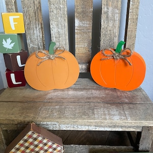 Fall Pumpkin Wood Tiered Tray Decor