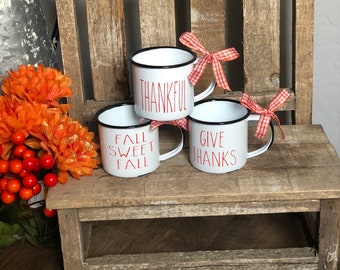 Mini Fall Coffee Mugs-Thanksgiving Tiered Tray-Tiered Tray Decor-Thanksgiving Tiered Tray