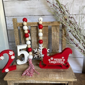 Christmas Wood Tiered Tray Decor