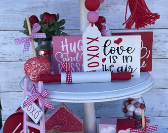 Love is in the Air Bundle, Tiered Tray Decor, Rae Dunn Inspired, Farmhouse Tiered Tray Decor, Farmhouse Decor, Modern Decor, Valentine’s