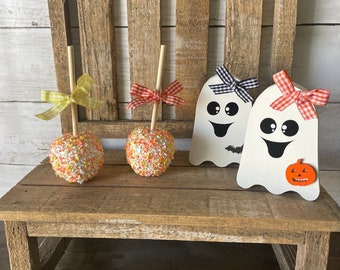 Faux Mini Candy Apples | Candy Corn Chocolate Faux Candy Apple with  | Halloween Tiered Tray Decor | Coffee Bar | Hot Cocoa Station