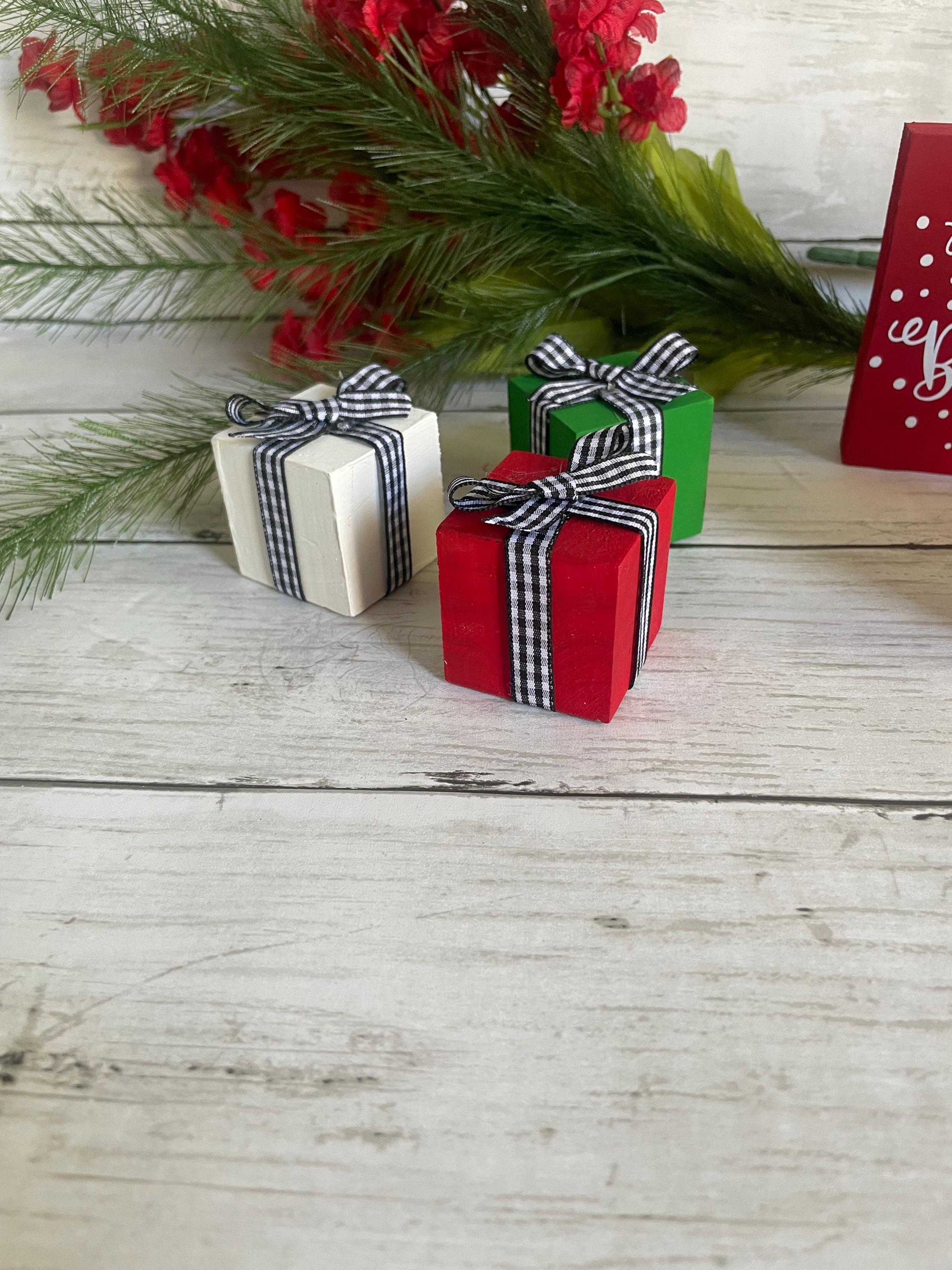 Present Blocks- Christmas -tiered Tray Decor-winter Decor - Etsy