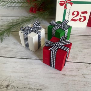 Present Blocks- Christmas -Tiered Tray Decor-Winter Decor
