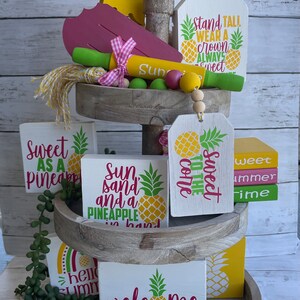 Pineapple Summer Decor Bundle, Tiered Tray Decor, Rae Dunn Inspired, Farmhouse Tiered Tray Decor, Farmhouse Decor, Modern Farmhouse Decor