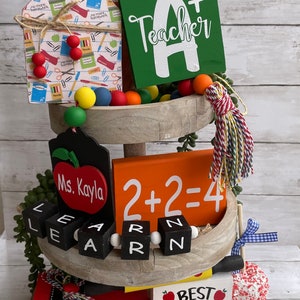 Teacher Decor Bundle, Tiered Tray Decor, Rae Dunn Inspired, Farmhouse Tiered Tray Decor, Farmhouse Decor, Modern Farmhouse Decor