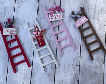 Mini Tiered Tray Valentine’s ladder Decor, valentines Decor, Farmhouse Decor, Valentine’s Tier Tray Decor, February 14th