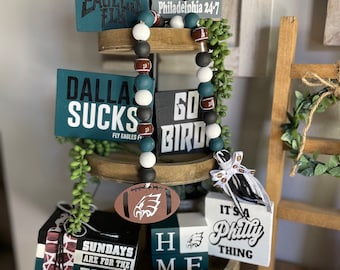 Football Tiered Tray Decor, PICK YOUR TEAM