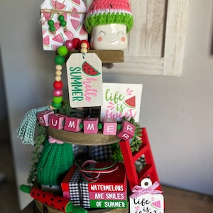 Watermelon Decor Bundle, Tiered Tray Decor, Rae Dunn Inspired, Farmhouse Tiered Tray Decor, Farmhouse Decor, Modern Farmhouse Decor
