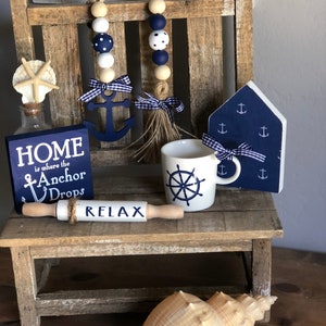 Nautical Decor Bundle, Tiered Tray Decor, Rae Dunn Inspired, Beach Tiered Tray Decor, Farmhouse Decor, Modern Farmhouse Decor, Sea Decor