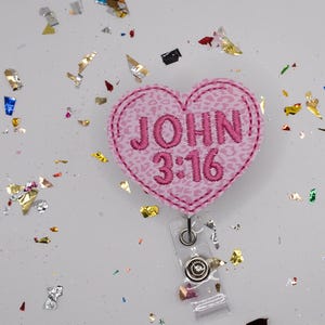 John 3:16 Badge Reel, Bible Badge Reel, Christian Badge Reel, Chaplain Badge Reel, Religious Badge, Nurse Badge, Teacher Badge