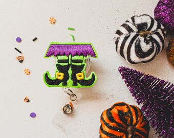 Halloween badge reel, spooky badge reel, witch badge reel, fall badge, nurse badge, badge holder, ID badge, hospital badge reel, medical