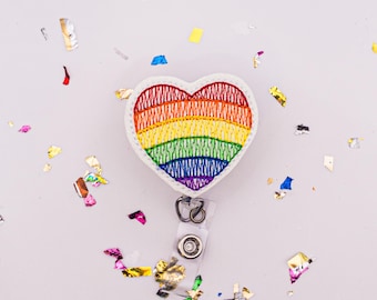 Pride Badge Reel, Pride Month Badge, LGBTQ Badge Reel, Ally Badge Reel, Pride Nurse Badge, Pride Teacher Badge, Rainbow Badge Reel