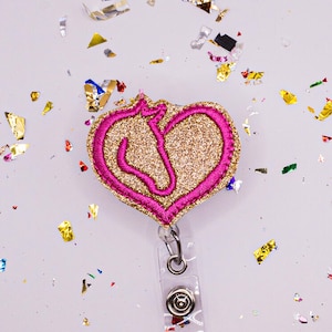 Horse Heart Badge Reel, Horse Badge Reel, Animal Badge Reel, Vet Tech Badge, Nurse Badge Reel, Teacher Lanyard, Secret Santa Gift
