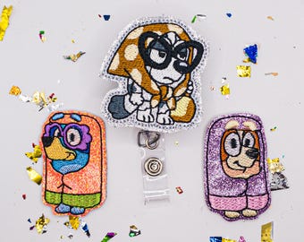 Blue Dog Badge Reel, Heeler Badge Reel, Nurse Badge, Pediatric Badge, Teacher Badge, Pediatrician Badge, Funny Badge Reel