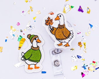 Fall Goose Badge Reel, Thanksgiving Goose Badge, Fall Badge Reel, Thanksgiving Badge, Fall Nurse Badge, Fall Teacher Badge, Peds Badge Reel