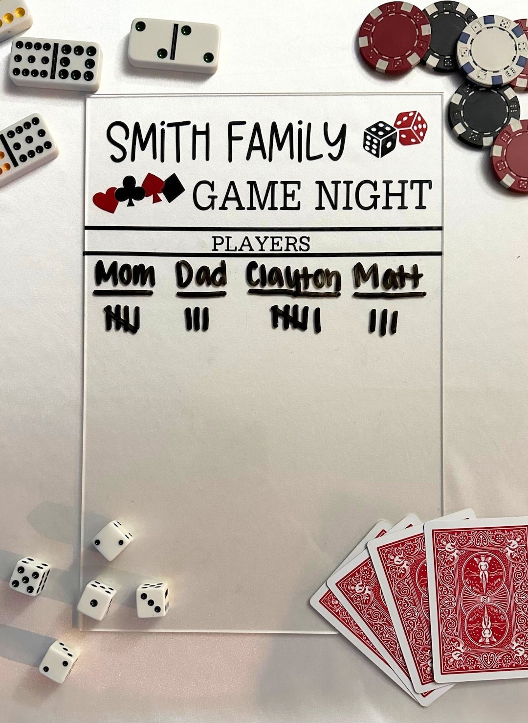 Personalized Game Score Tracker Board Dry Erase Reusable Etsy