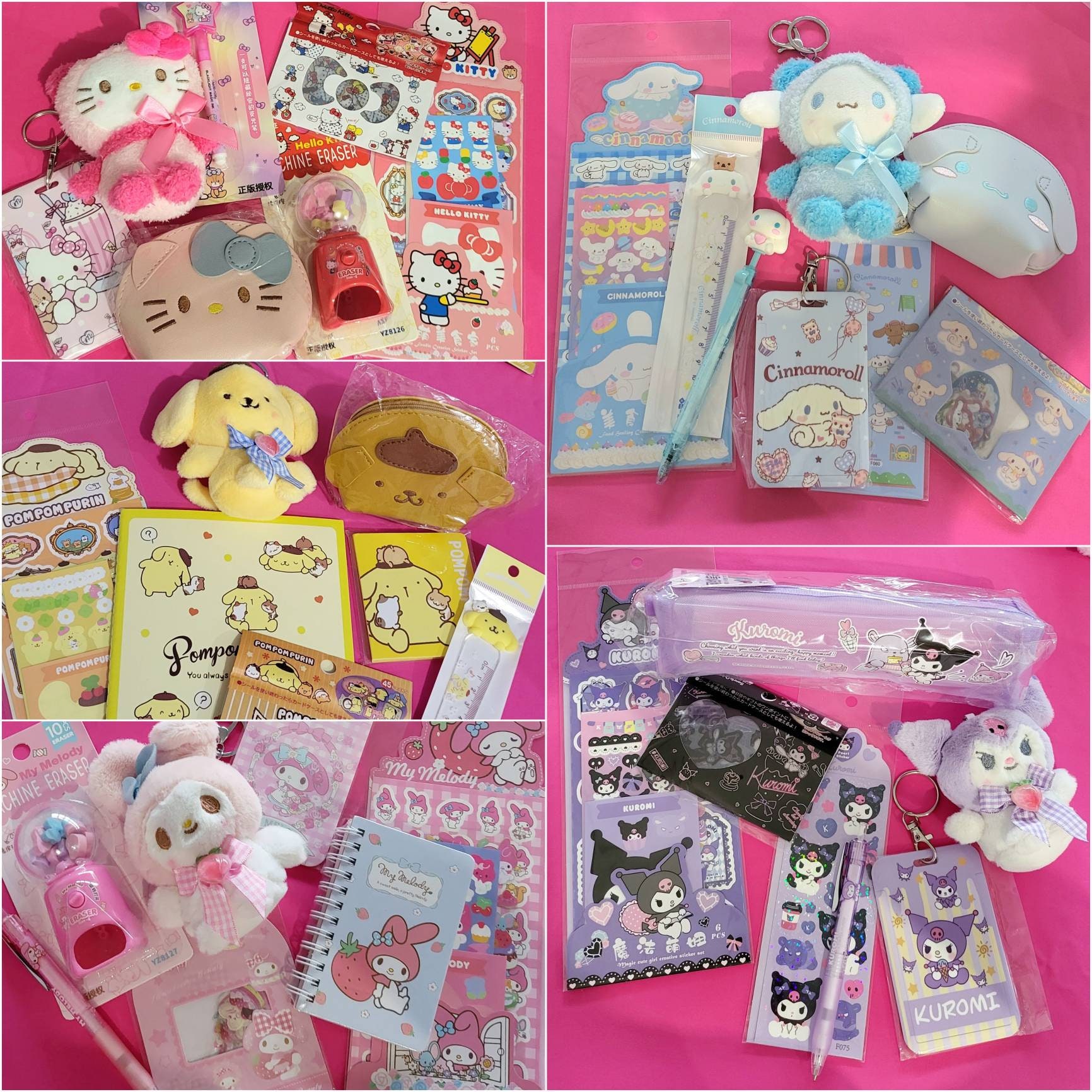 Sanrio Blind Box Doll Eraser Cartoon Cute Hello Kitty My Melody Kuromi  Eraser Mystery Box Student